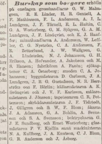 Erhåller Burgerskap, Dagen 10 mars 1904.