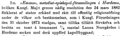 Hardemo blir godkänt för att bilda en egen församling.