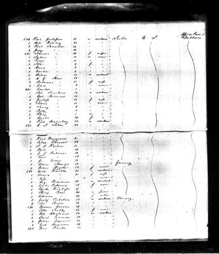 Passagerarlista för passagerare som anlänt med Rhein till New York (ej säkert att alla släpptes in)